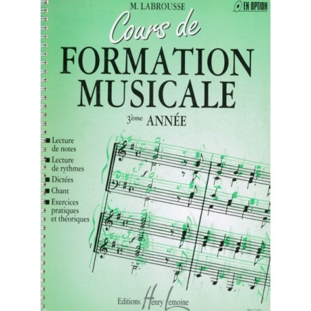 FORMATION MUSICALE 3EME ANNÉE