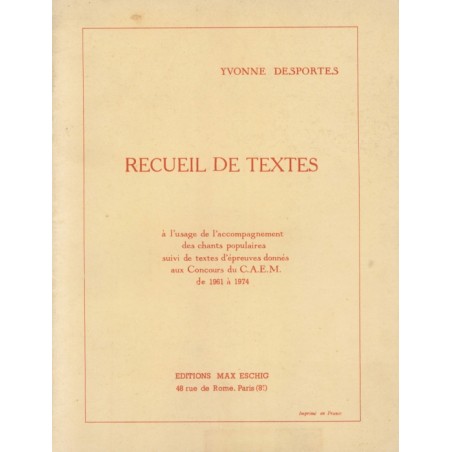 RECUEIL DE TEXTES
