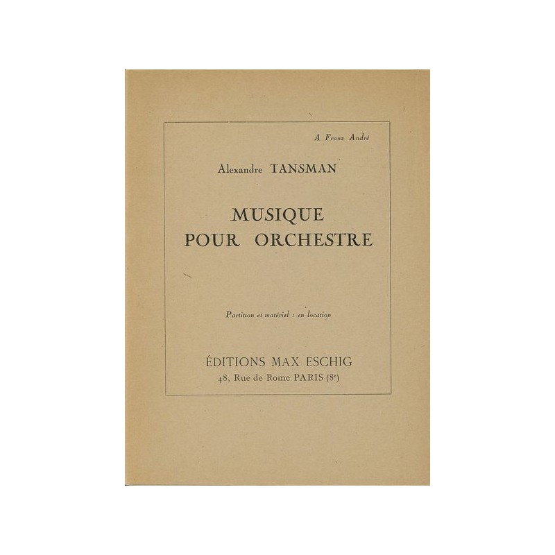 MUSIQUE POUR ORCHESTRE