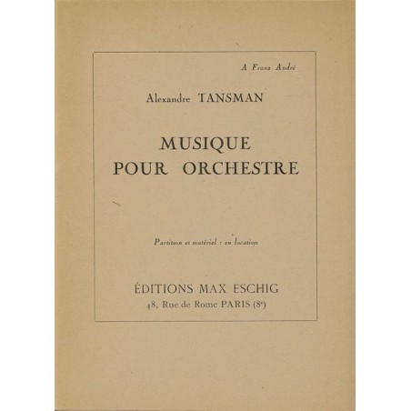 MUSIQUE POUR ORCHESTRE