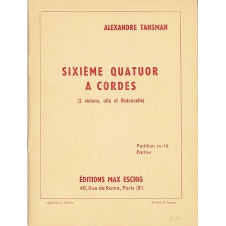 SIXIEME QUATUOR A CORDES