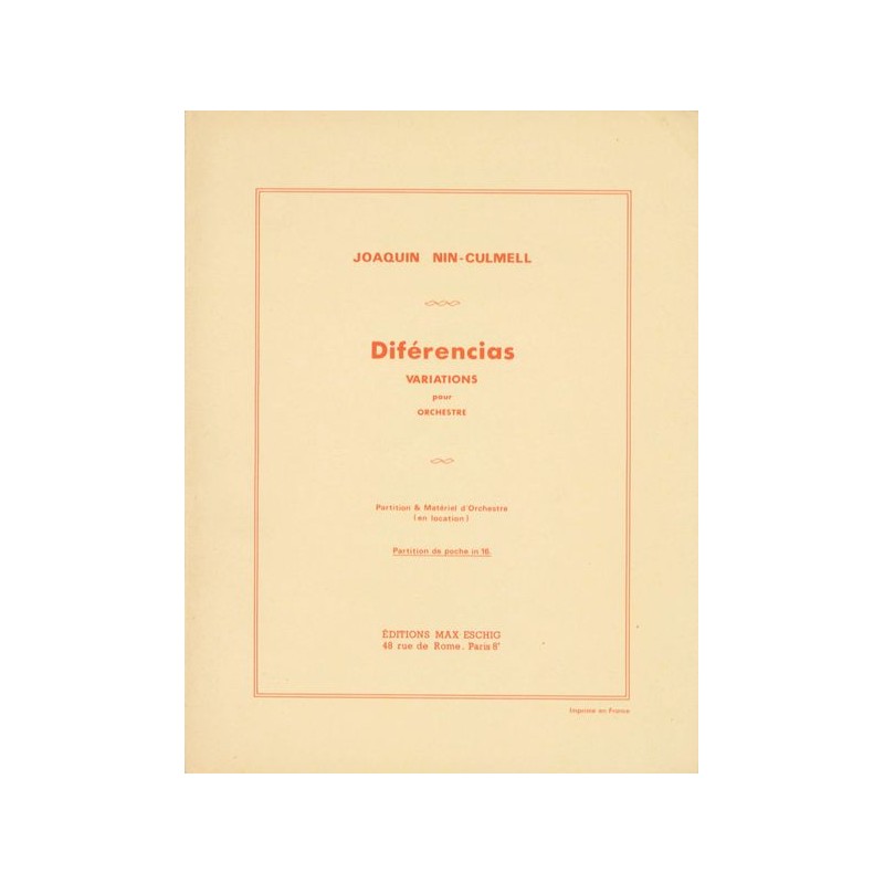 DIFERENCIAS (VARIATIONS POUR ORCHESTRE)