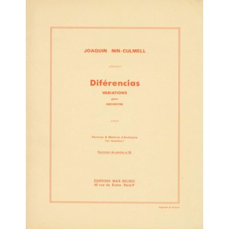 DIFERENCIAS (VARIATIONS POUR ORCHESTRE)