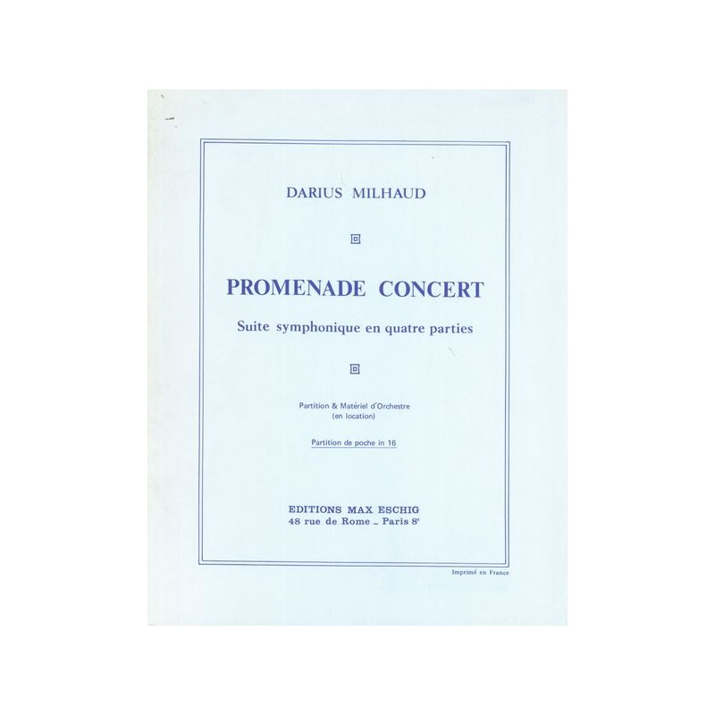 PROMENADE CONCERT - SUITE SYMPHONIQUE EN 4 PARTIES