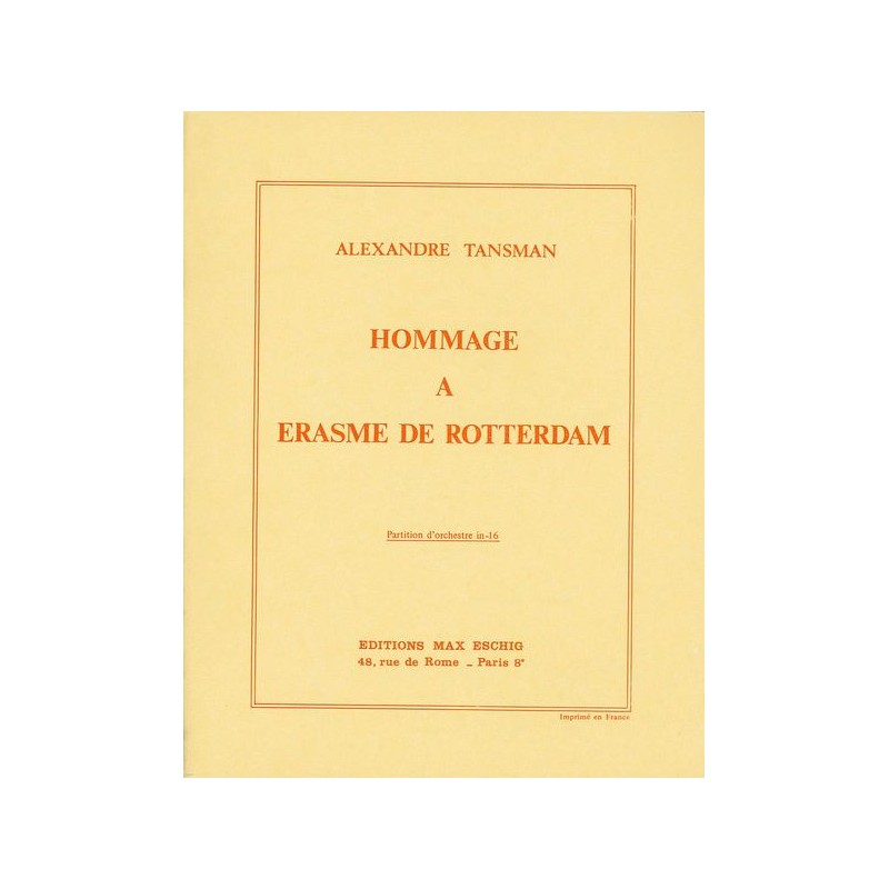 HOMMAGE A ERASME DE ROTTERDAM