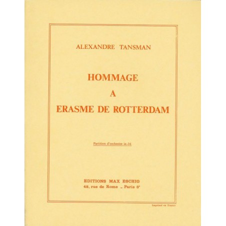 HOMMAGE A ERASME DE ROTTERDAM