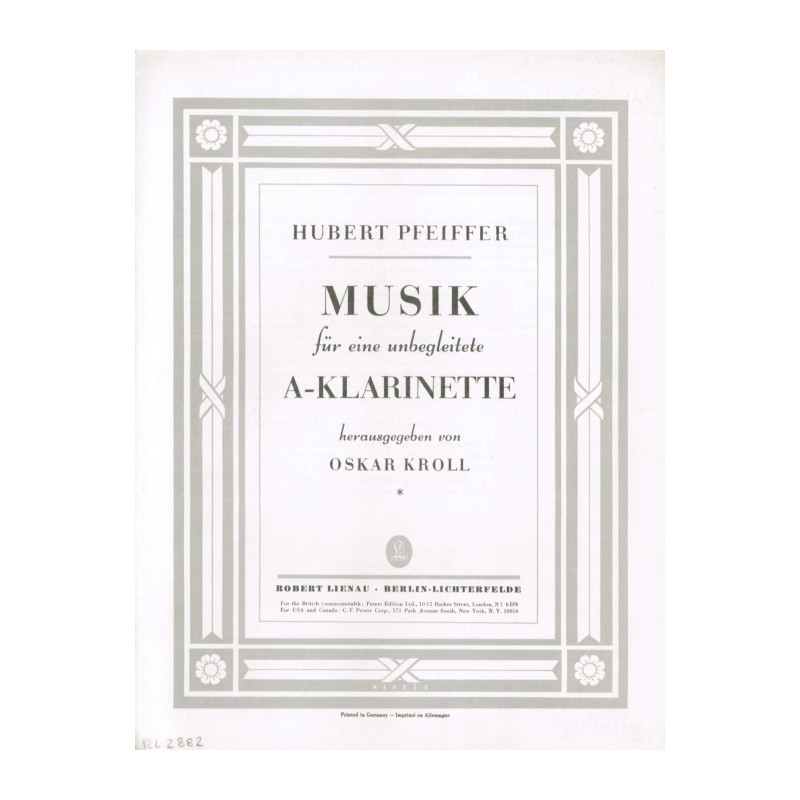 MUSIK FUR EINE UNBEGLEITETE A-KLARINETTE
