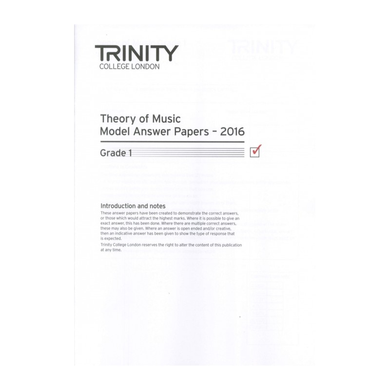 THEORY OF MUSIC MODEL ANSWER PAPERS - 2016 GRADE 1