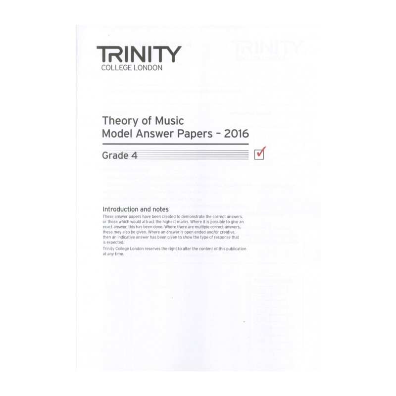 THEORY OF MUSIC MODEL ANSWER PAPERS - 2016 GRADE 4