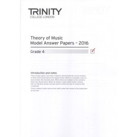 THEORY OF MUSIC MODEL ANSWER PAPERS - 2016 GRADE 4