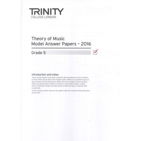 THEORY OF MUSIC MODEL ANSWER PAPERS - 2016 GRADE 5