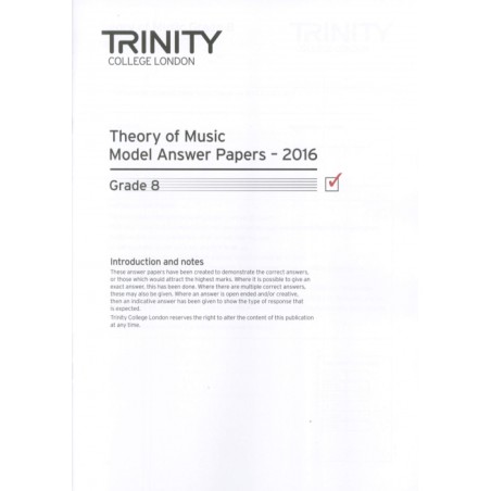 THEORY OF MUSIC MODEL ANSWER PAPERS - 2016 GRADE 8