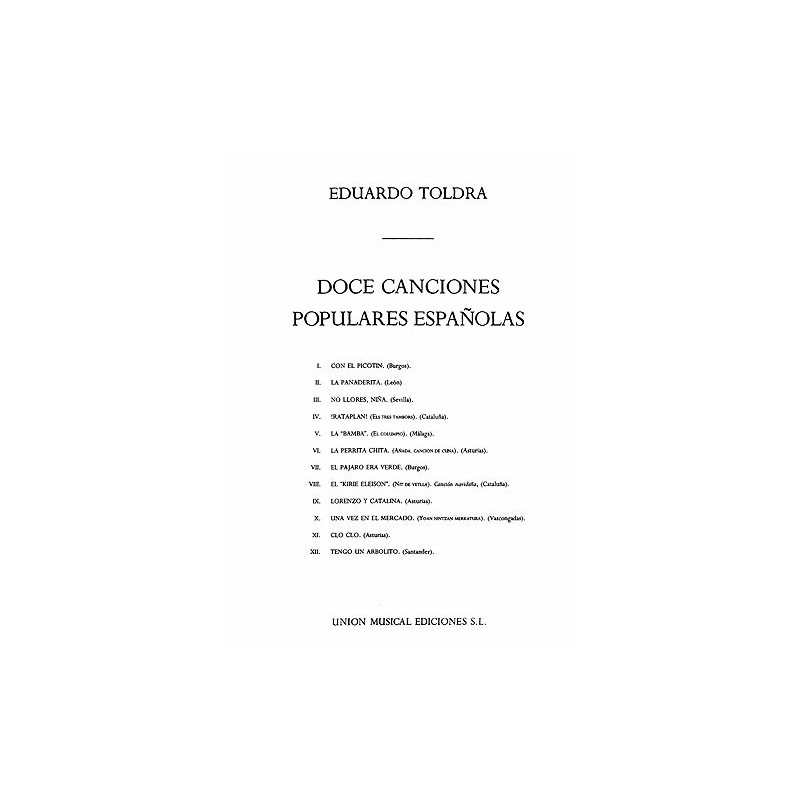 DOCE CANCIONES POPULARES ESPAÑOLAS