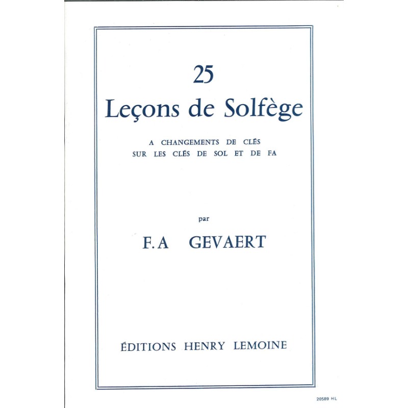 25 Leçons de Solfege (sol-fa)