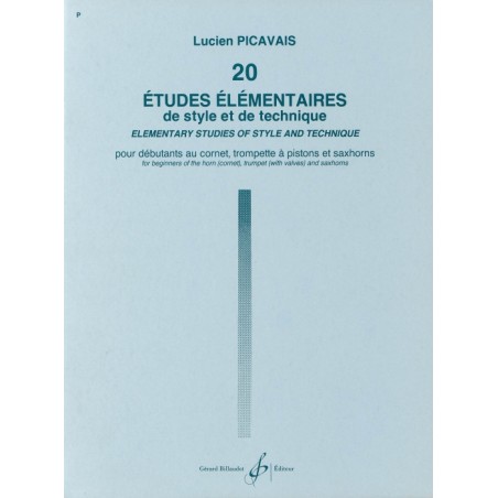 20 ETUDES ELEMENTAIRES STYLE-TECHNIQUE