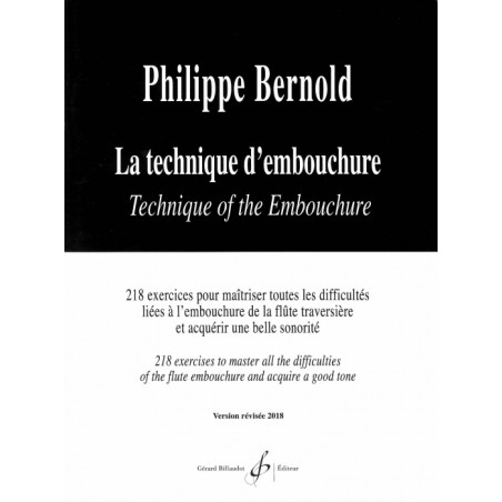 LA TECHNIQUE D'EMBOUCHURE (218 EXERCICES)