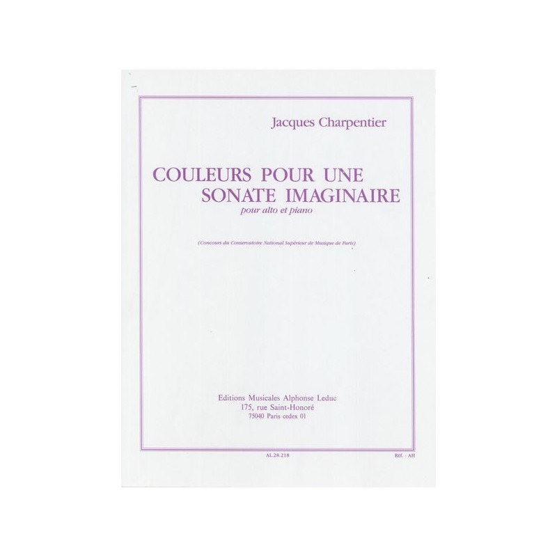 COULEURS POUR UNE SONATE IMAGINAIRE