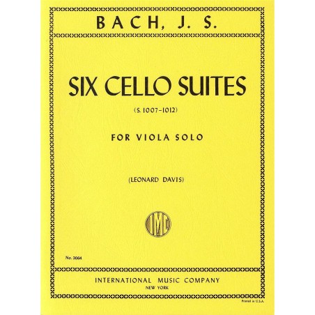 6 CELLO SUITES S.1007-1012 (LEONARD DAVIS)