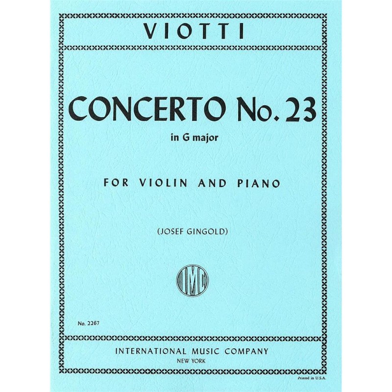 CONCIERTO Nº23 G MAJOR