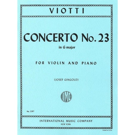 CONCIERTO Nº23 G MAJOR