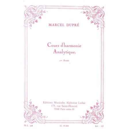 COURS D'HARMONIE ANALYTIQUE 1