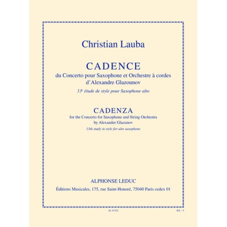CADENCE CONCERTO SAXO A.GLAZOUNOV