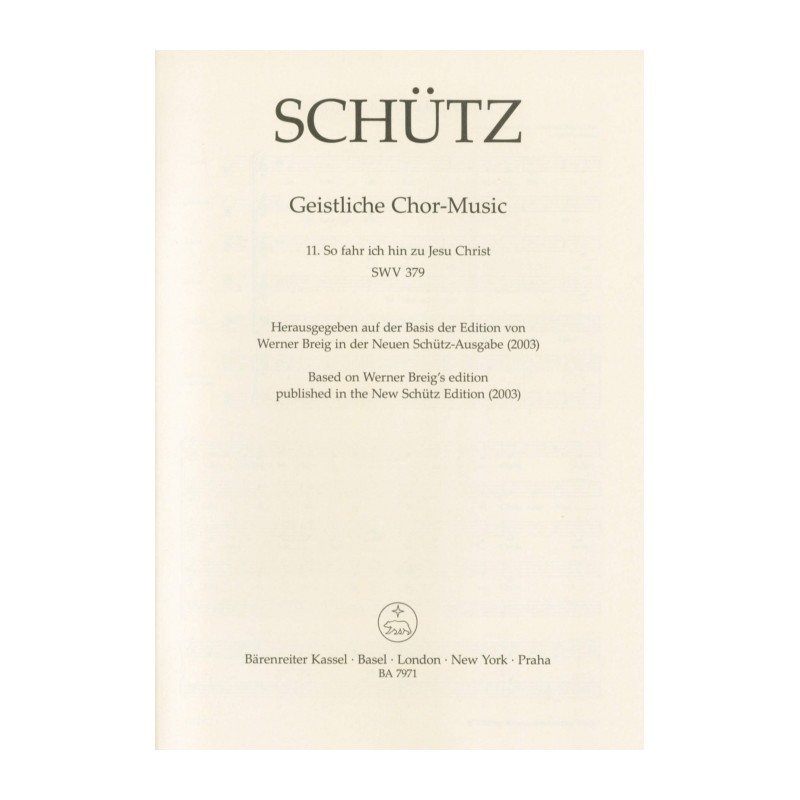 SO FAHR ICH HIN ZU JESU CHRIST SWV.379