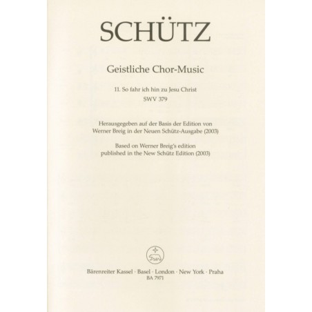 SO FAHR ICH HIN ZU JESU CHRIST SWV.379