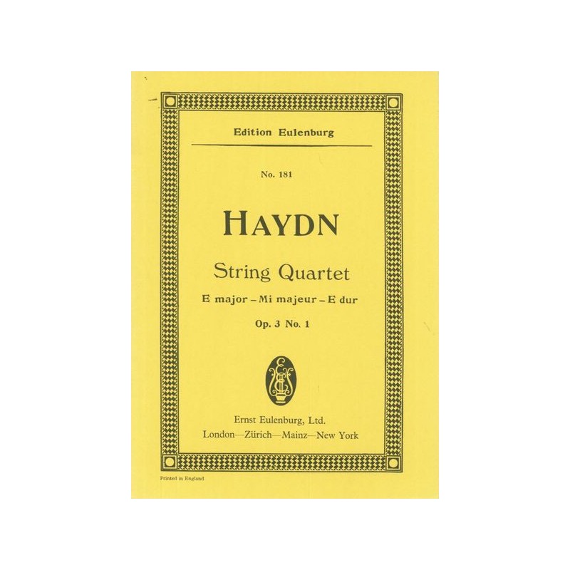 STREICHQUARTETT E-DUR OP.3/1